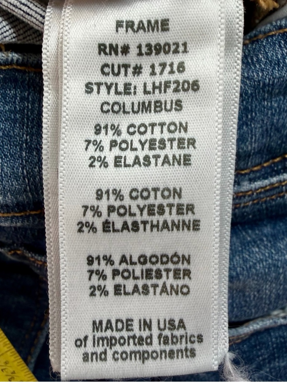 FRAME Le High Flare Jeans in Columbus Wash Size 31 High Rise Stretch long - Picture 7 of 11